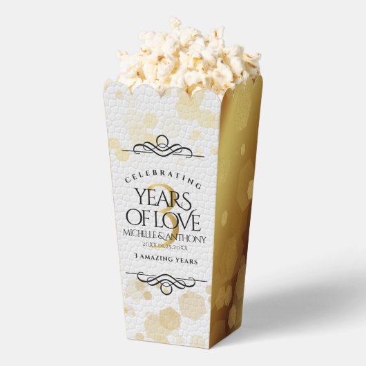 Elegant 3rd Leather Wedding Jubileum Bedankdoosjes (Popped)