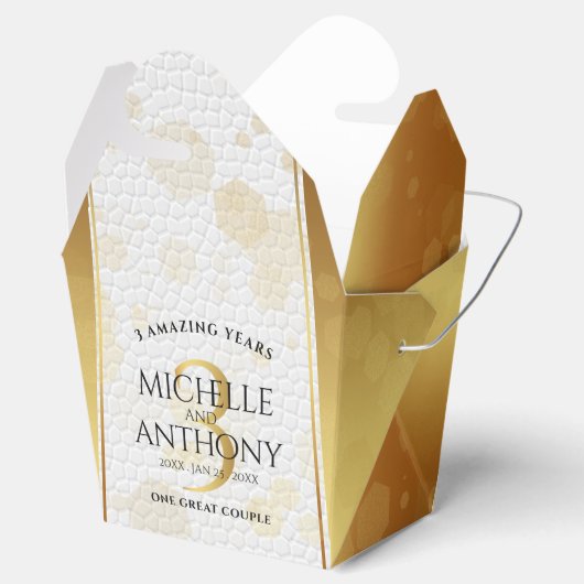 Elegant 3rd Leather Wedding Jubileum Bedankdoosjes (Geopend)