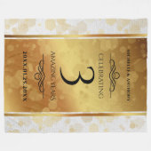 Elegant 3rd Leather Wedding Jubileum Fleece Deken (Voorkant (Horizontaal))