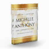 Elegant 3rd Leather Wedding Jubileum Fotoblokken (Links)