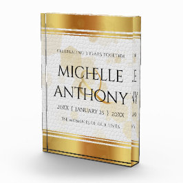 Elegant 3rd Leather Wedding Jubileum Fotoblokken