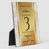 Elegant 3rd Leather Wedding Jubileum Fotoplaat (Zijkant)