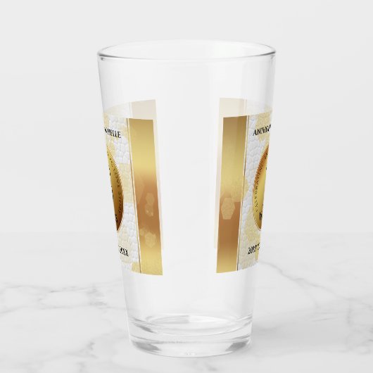 Elegant 3rd Leather Wedding Jubileum Glas (Rechts)