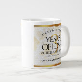 Elegant 3rd Leather Wedding Jubileum Grote Koffiekop (Voorkant rechts)