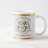 Elegant 3rd Leather Wedding Jubileum Grote Koffiekop (Rechts)