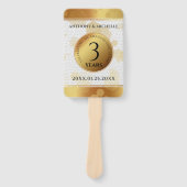 Elegant 3rd Leather Wedding Jubileum Handwaaier (Voorkant)