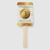 Elegant 3rd Leather Wedding Jubileum Handwaaier (Achterkant)