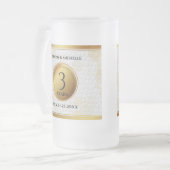 Elegant 3rd Leather Wedding Jubileum Matglas Bierpul (Voorkant links)