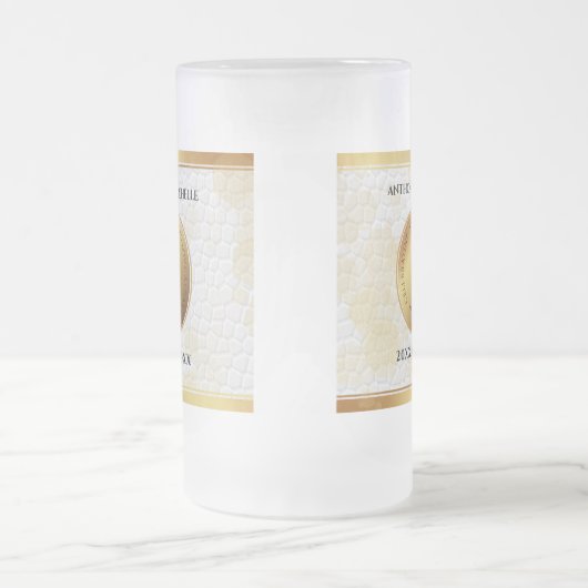 Elegant 3rd Leather Wedding Jubileum Matglas Bierpul (Center)