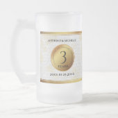 Elegant 3rd Leather Wedding Jubileum Matglas Bierpul (Links)