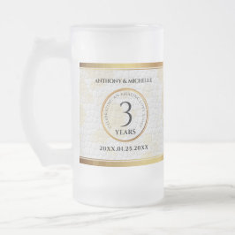 Elegant 3rd Leather Wedding Jubileum Matglas Bierpul