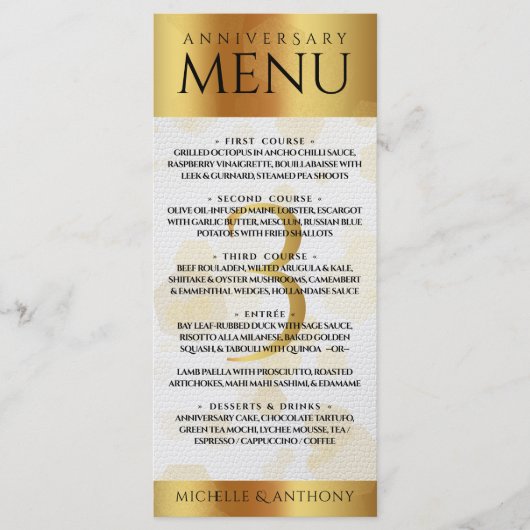 Elegant 3rd Leather Wedding Jubileum Menu (Voorkant)