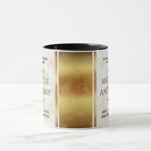 Elegant 3rd Leather Wedding Jubileum Mok (Midden)