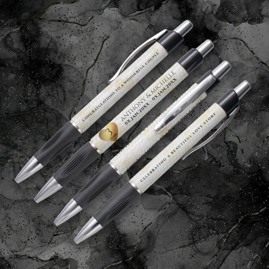 Elegant 3rd Leather Wedding Jubileum Pen