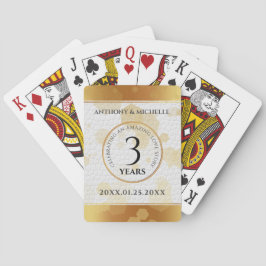 Elegant 3rd Leather Wedding Jubileum Pokerkaarten