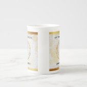 Elegant 3rd Leather Wedding Jubileum Porselein Kop (Voorkant)