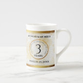 Elegant 3rd Leather Wedding Jubileum Porselein Kop (Rechts)