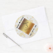 Elegant 3rd Leather Wedding Jubileum Ronde Sticker (Envelop)