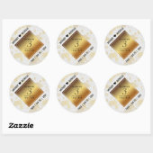 Elegant 3rd Leather Wedding Jubileum Ronde Sticker (Vel)
