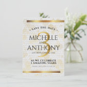 Elegant 3rd Leather Wedding Jubileum Save The Date (Staand voorkant)