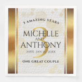 Elegant 3rd Leather Wedding Jubileum Servet (Voorkant)