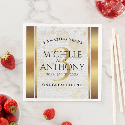 Elegant 3rd Leather Wedding Jubileum Servet (Insitu)