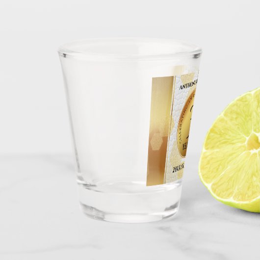 Elegant 3rd Leather Wedding Jubileum Shot Glas (Links)