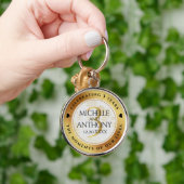 Elegant 3rd Leather Wedding Jubileum Sleutelhanger (Hand)