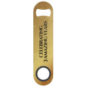 Elegant 3rd Leather Wedding Jubileum Speed Flessenopener (Achterkant)