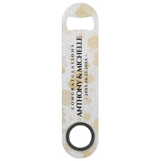 Elegant 3rd Leather Wedding Jubileum Speed Flessenopener (Voorkant)