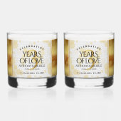 Elegant 3rd Leather Wedding Jubileum Whisky Glas (Voorkant)