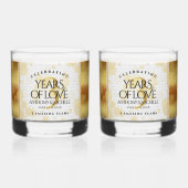 Elegant 3rd Leather Wedding Jubileum Whisky Glas (Achterkant)