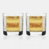 Elegant 3rd Leather Wedding Jubileum Whisky Glas (Rechts)