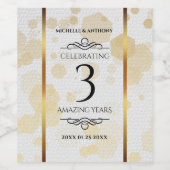 Elegant 3rd Leather Wedding Jubileum Wijn Etiket (Enkel label)