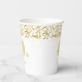 Elegant 40 en Fabulous Birthday on White Papieren Bekers (Rechts)