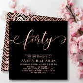 Elegant 40 Roos gouden script zwart 40e verjaardag Kaart