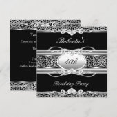 Elegant 40e 50e verjaardag Leopard Black Kaart (Voorkant / Achterkant)