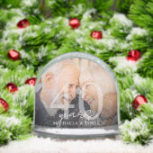 Elegant 40e Jubileum Paar Namen 2-Foto Sneeuwbol (Kerstmis)