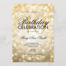 Elegant 40e verjaardag Gold Glitter Lichten Kaart