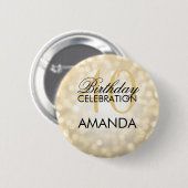 Elegant 40e verjaardag Gold Glitter Lichten Ronde Button 5,7 Cm (Voorkant /achterkant)