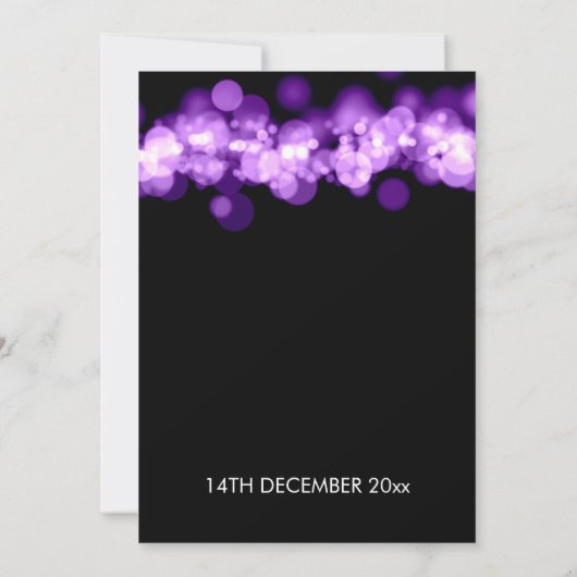 Elegant 40e verjaardag Paarse Bokeh Lichten Kaart (Achterkant)