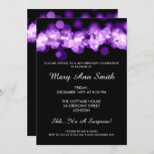 Elegant 40e verjaardag Paarse Bokeh Lichten Kaart (Voorkant / Achterkant)