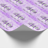 Elegant 40e verjaardag Paarse glitterlichten Cadeaupapier (Hoek)