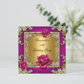 Elegant 40e verjaardag Roze Rose Gold Kaart (Staand voorkant)