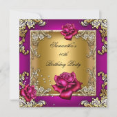 Elegant 40e verjaardag Roze Rose Gold Kaart (Voorkant)