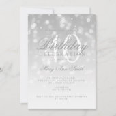 Elegant 40e verjaardag Silver Bokeh Sparkle Lights Kaart (Voorkant)