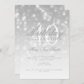 Elegant 40e verjaardag Silver Bokeh Sparkle Lights Kaart (Voorkant / Achterkant)