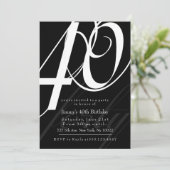 Elegant 40e verjaardag Uitnodigingen (Staand voorkant)