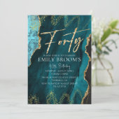 Elegant 40e verjaardag Veertig goud Kaart (Staand voorkant)