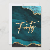 Elegant 40e verjaardag Veertig goud Kaart (Achterkant)